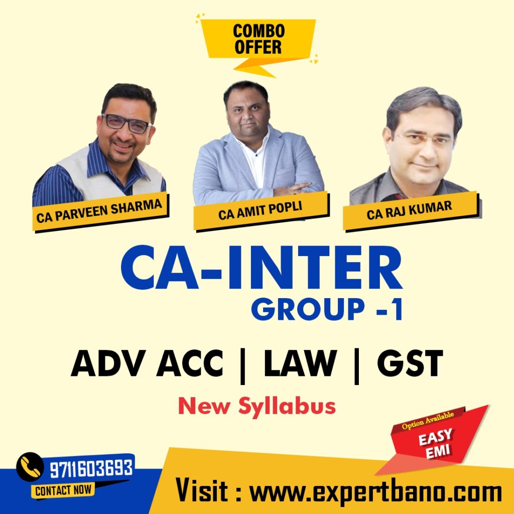 Ca Inter Group Adv Acc Law Gst New Syllabus Combo By Ca Parveen